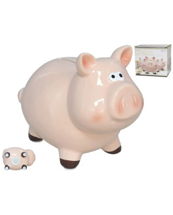 Hucha Cerdito Cerámica Rosa 17.2cm Ahorro Infantil Decor