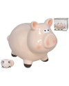 Tirelire Cochon Rose Céramique 17.2cm Économies Déco