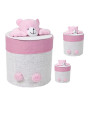 Kids' Lidded Organizer Baskets Teddy Bear Design