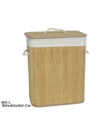 IRKA Wäschekorb Bambus 60L Rechteckig 40x30x50cm