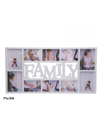 Multi Fotorahmen 'Family' Design Weiß 71x36cm Deko