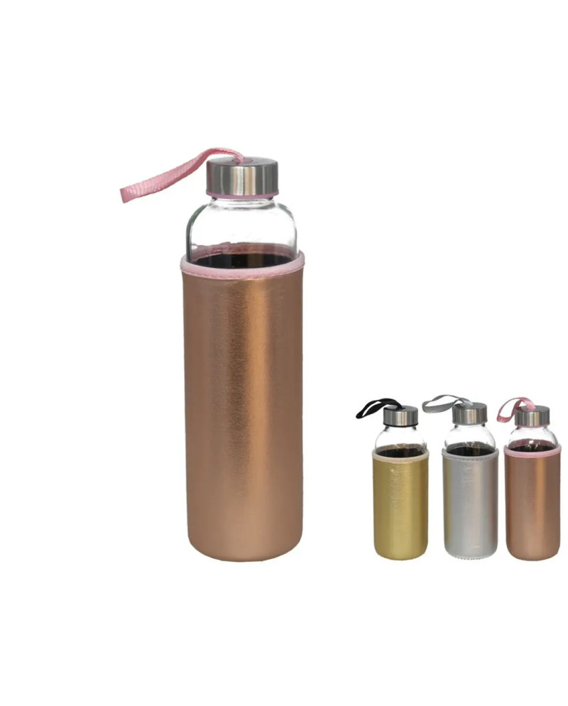 Glass Bottle 600ml with Sleeve & Strap | Enchantee