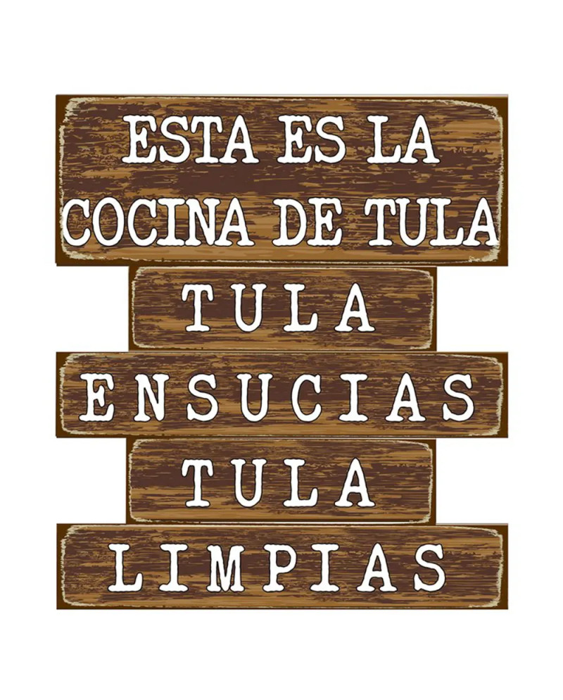 Déco Murale Cuisine Tula Humour Bois Rustique