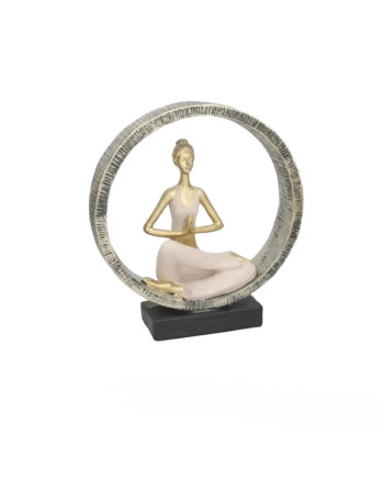 Figurine Yoga Cercle Décoration Zen Méditation Maison