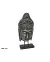 Buddha Kopf Figur Kiwa Silber 50cm Heimdeko