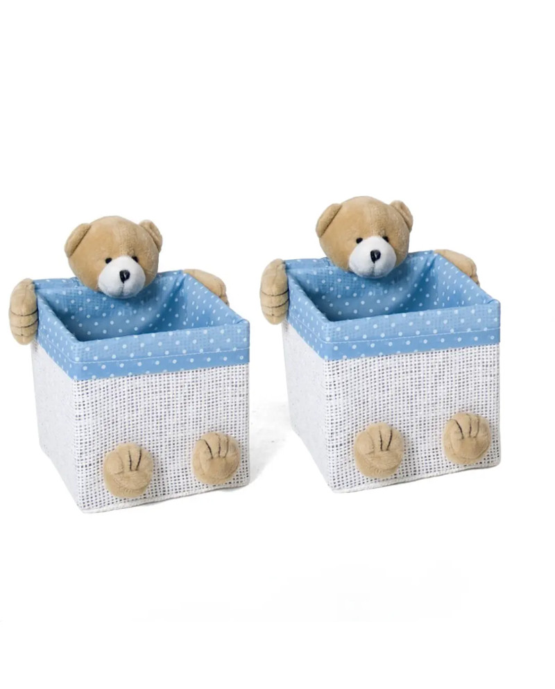 Panier Organisateur Bébé Textile Ours Décoratif