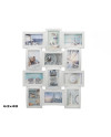 Cadre Multi Photos 12 Vues 63x48 cm Blanc Déco Murale
