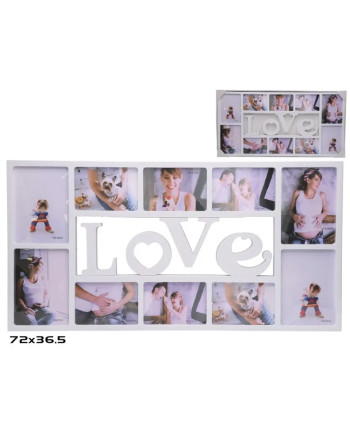 Portafoto Multiplo LOVE Bianco 10 Foto 72x36,5cm Collage