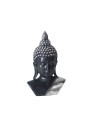 Buddha Bust Black Silver Zen Spiritual Home Decor Figure