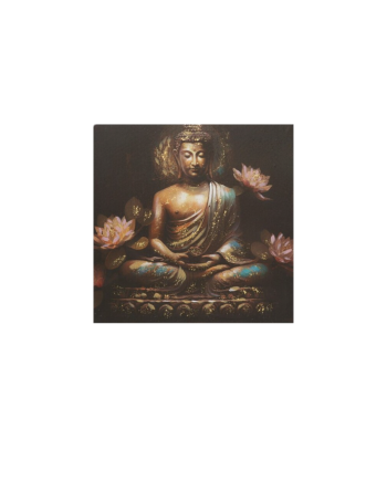 Zen Buddha Gemälde 40x40cm Golddetails Dekoration
