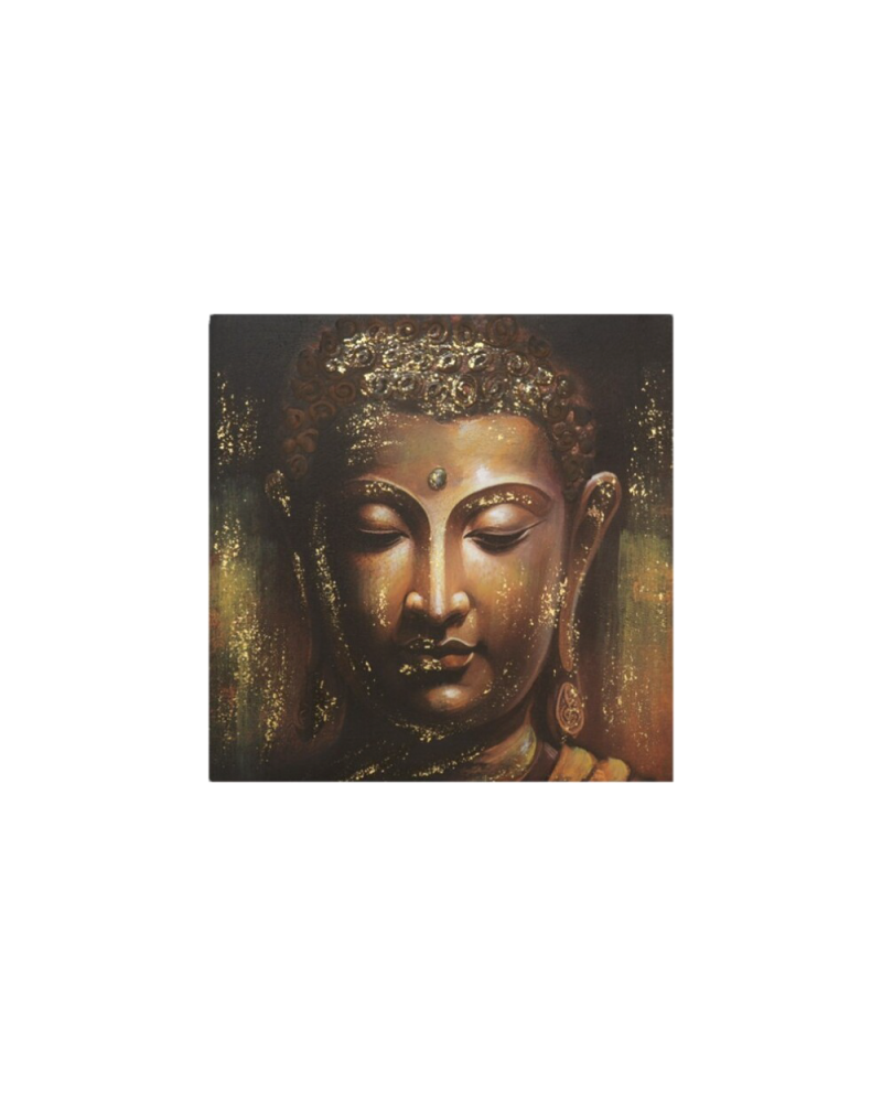Quadro Buddha Loto Decorazione Zen Tela 40x40x3cm