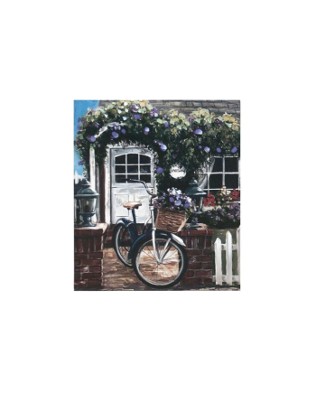 Leinwandbild Fahrrad Blumen Wandkunst 50x60x1.8cm