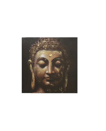 Quadro Buddha Calm 40x40x3cm Decorazione Zen Tela Parete