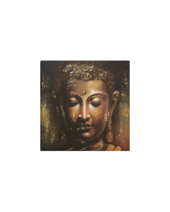 Quadro Buddha Loto Decorazione Zen Tela 40x40x3cm