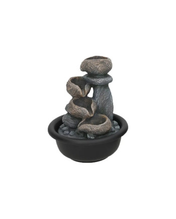 Fontana Zen Interno Cascata Rocce 16x16x19 cm Grigio