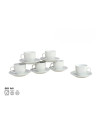 Set of 6 Tarck Espresso Cups with Saucers 80cc Ceramic
