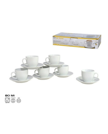 Set 6 Tazzine Caffè con Piattino Tarck 80cc Ceramica