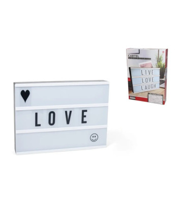 Caja Luz LED 30cm Pizarra Letras Intercambiables Decoración