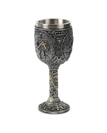 Calice Cavaliere Ascia Rilievo Decorazione Medievale