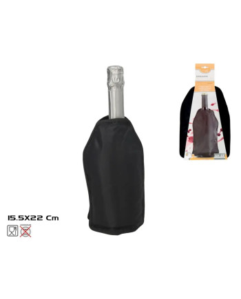 Enfriador Botellas Negro 15.5x22cm Funda Refrigerante Vino