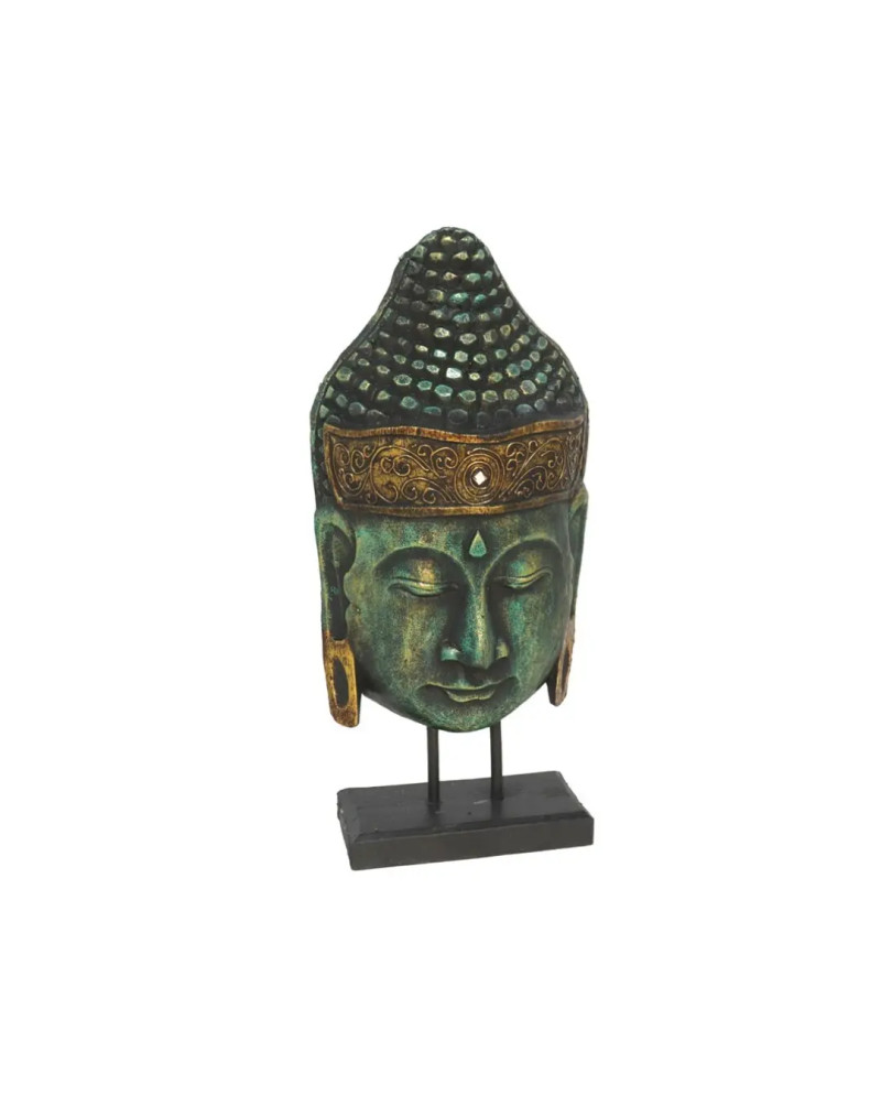 Sculpture Tête Bouddha Socle 50cm Figurine Déco Zen